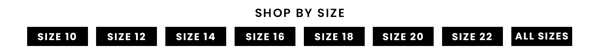 Shop by size filters
