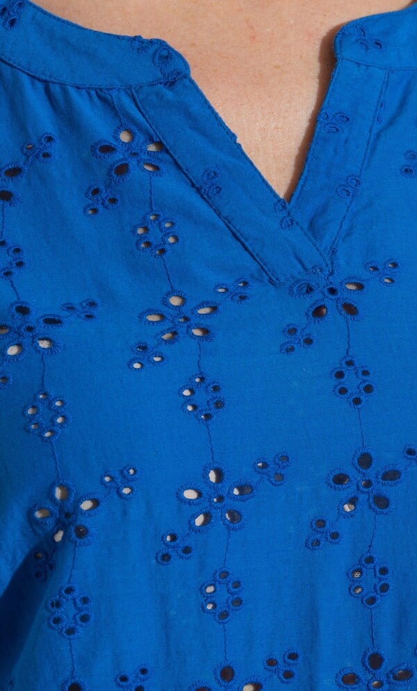 Schiffli Cotton Tunic Top