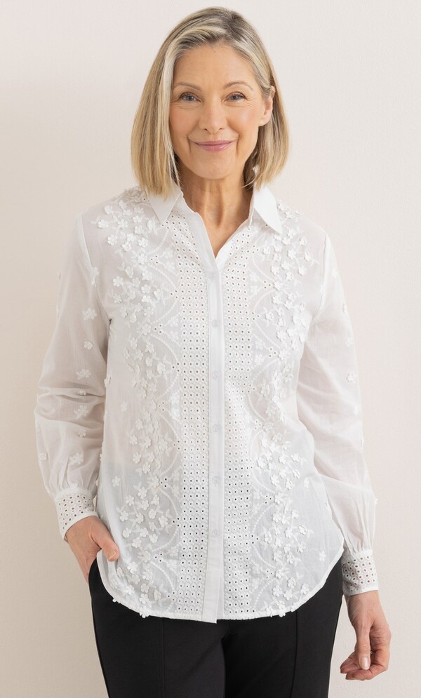 Rose And Rose ANACAPRI Appliqued Top With Blue and White Stripes