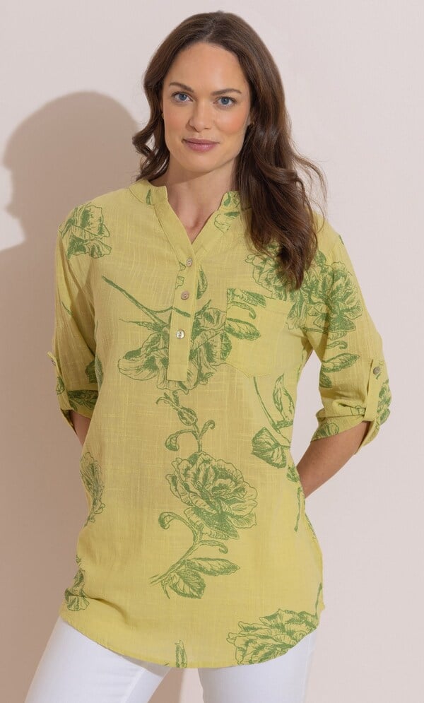 Printed Textured Cotton Top