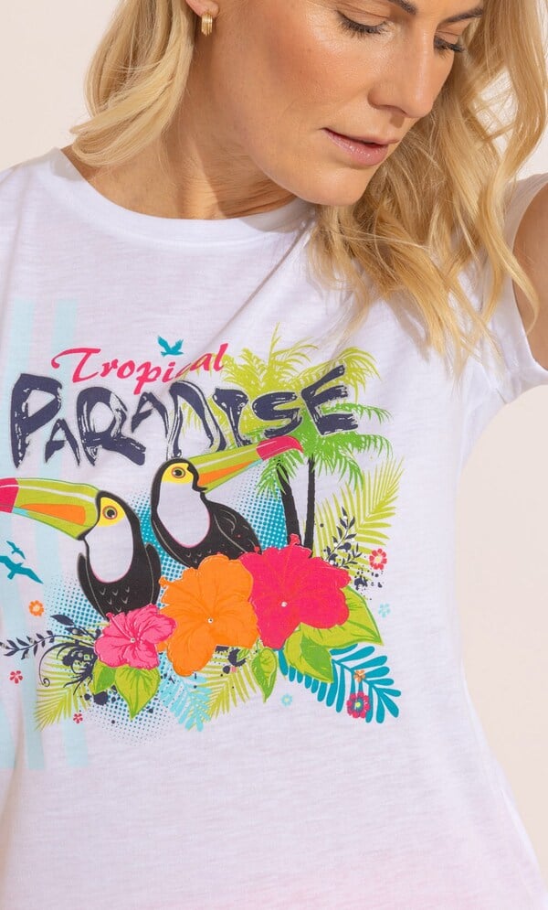 Anna Rose Embellished Graphic Print T-Shirt