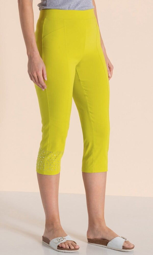 Embellished Pull On Capri Pants