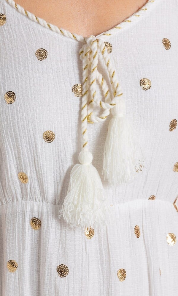Strappy Circle Embellished Maxi Dress