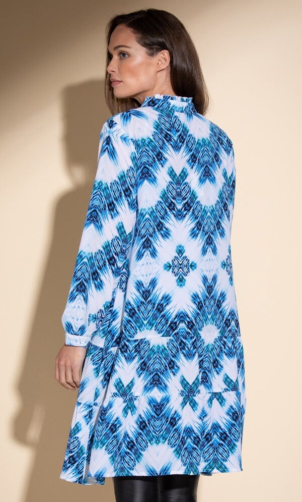 Printed Button Tunic Dress