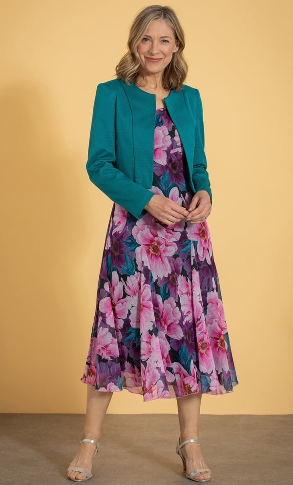 Anna Rose Textured Open Front Jacket