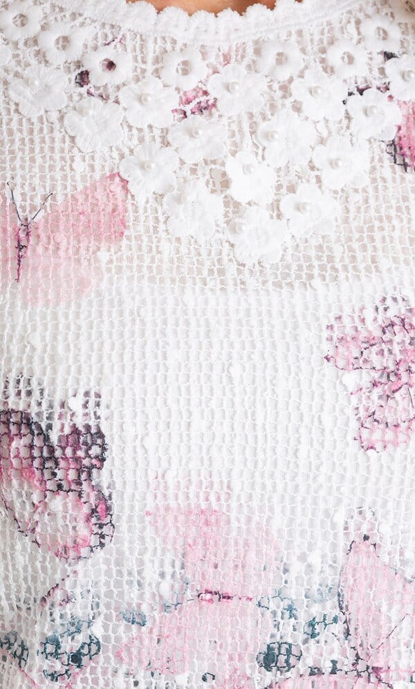 Anna Rose Butterfly Border Printed Top