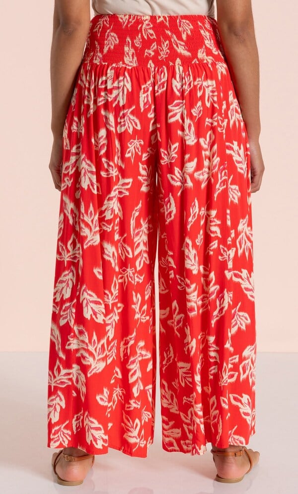 Printed Pull On Palazzo Trousers