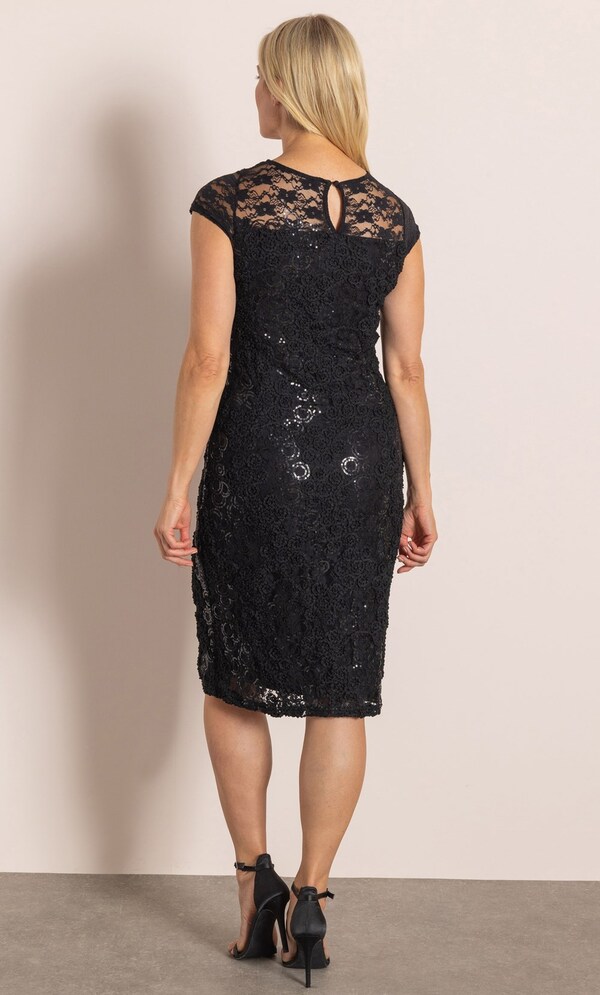 16995 Black Shimmer Lace Dress