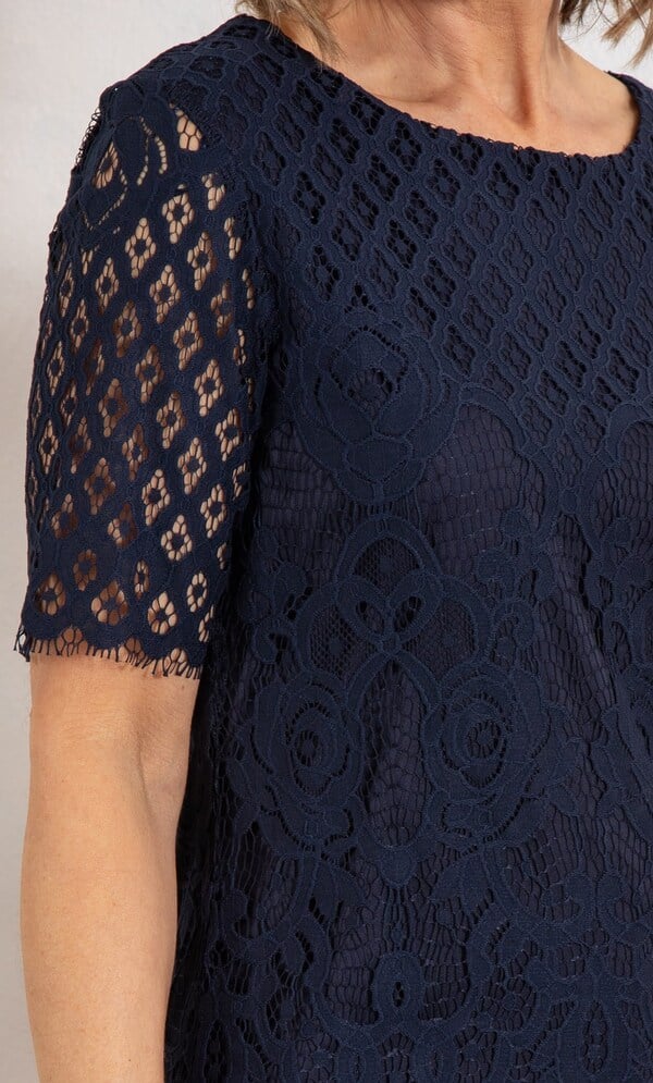 Anna Rose Short Sleeve Lace Top