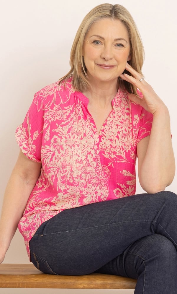 Anna Rose Garden Printed Top