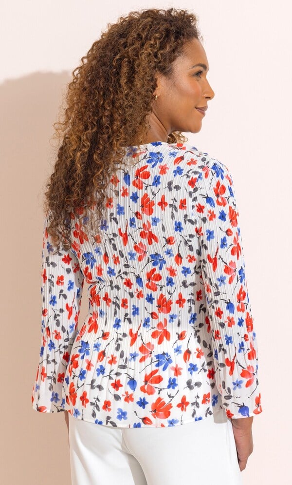 Anna Rose Floral Pleated Top