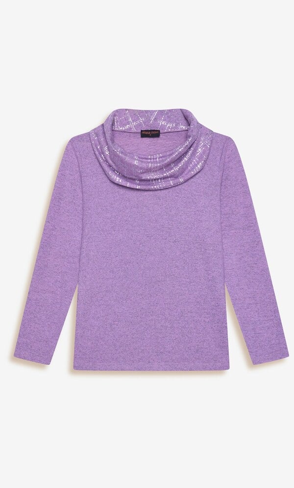 Anna Rose Foil Printed Cowl Neck Jumper