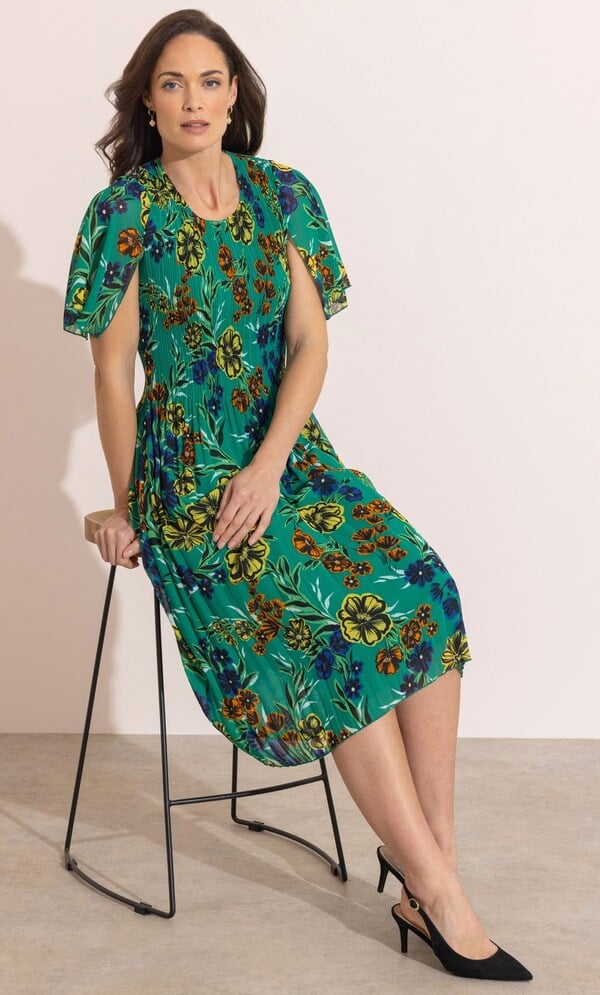 Floral Pleated Midaxi Dress
