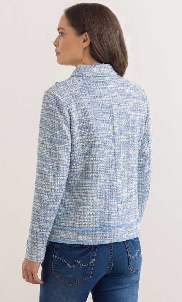 Boucle Fringed Button Jacket