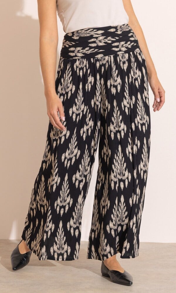 Printed Wide Leg Palazzo Trousers