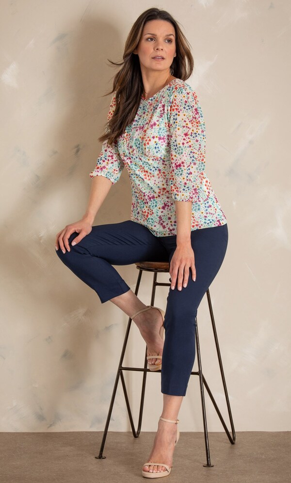 Meadow Printed Mesh Top