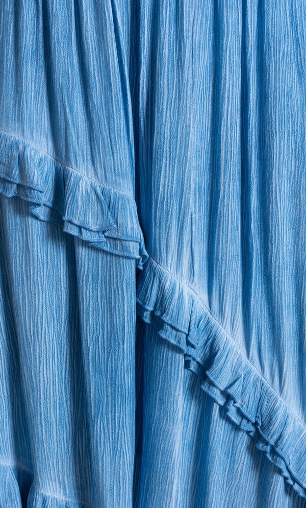 Ruffle Pull On Crinkle Midaxi Skirt