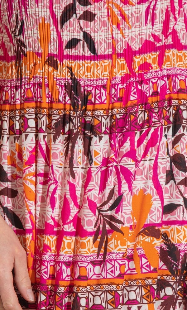 Printed Pleated Dress