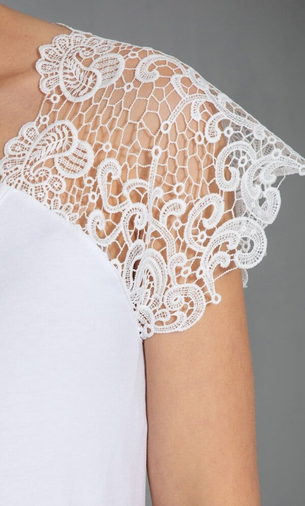 Lace Trim Jersey Top