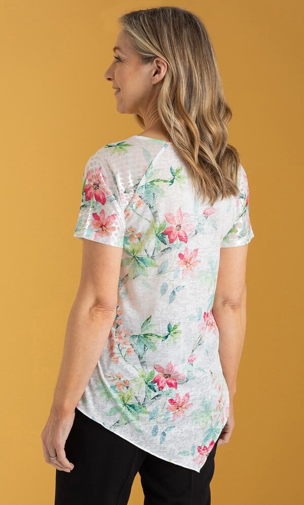 Anna Rose Asymmetric Patchwork Tunic Top