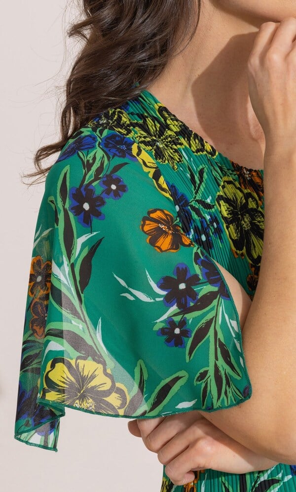 Floral Pleated Midaxi Dress