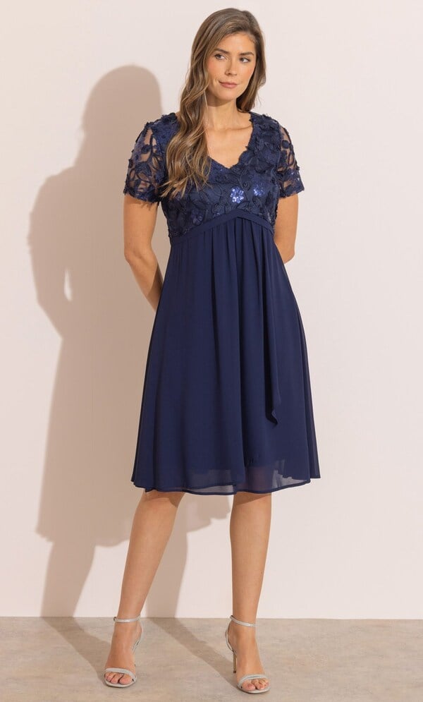 Sequin Embroidered Midi Dress