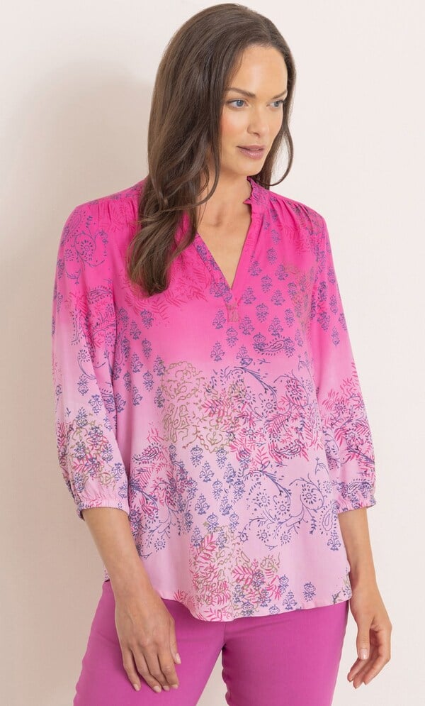 Print And Dip Dye Top