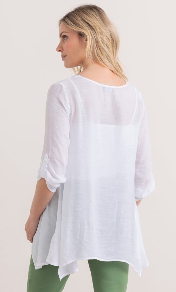 Leaf print Dipped Hem Tunic Top