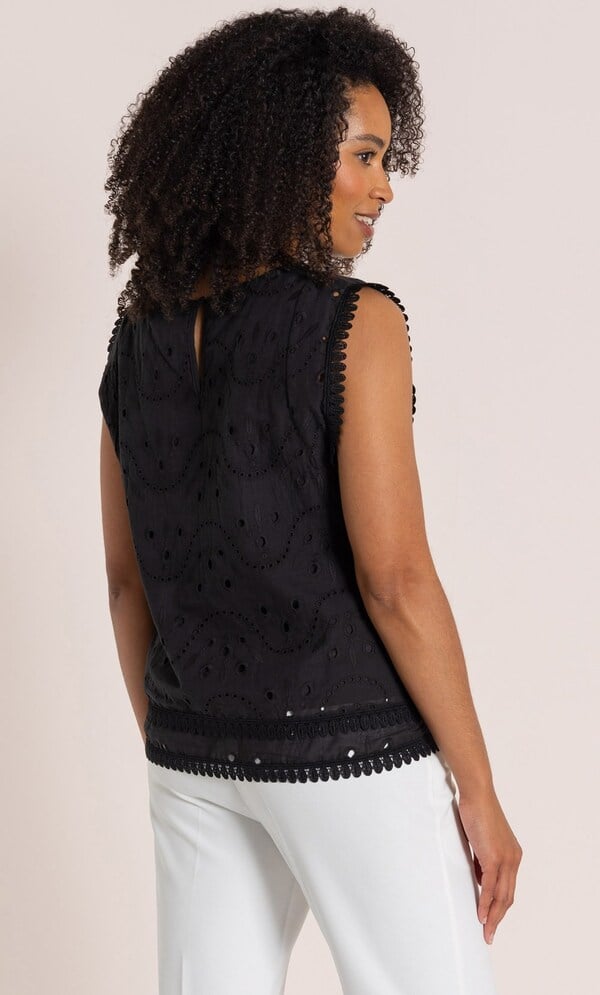 Broderie Sleeveless Cotton Top