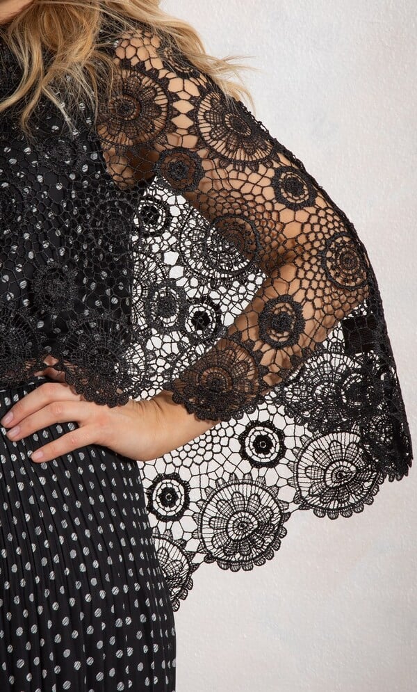 Dipped Hem Lace Cape