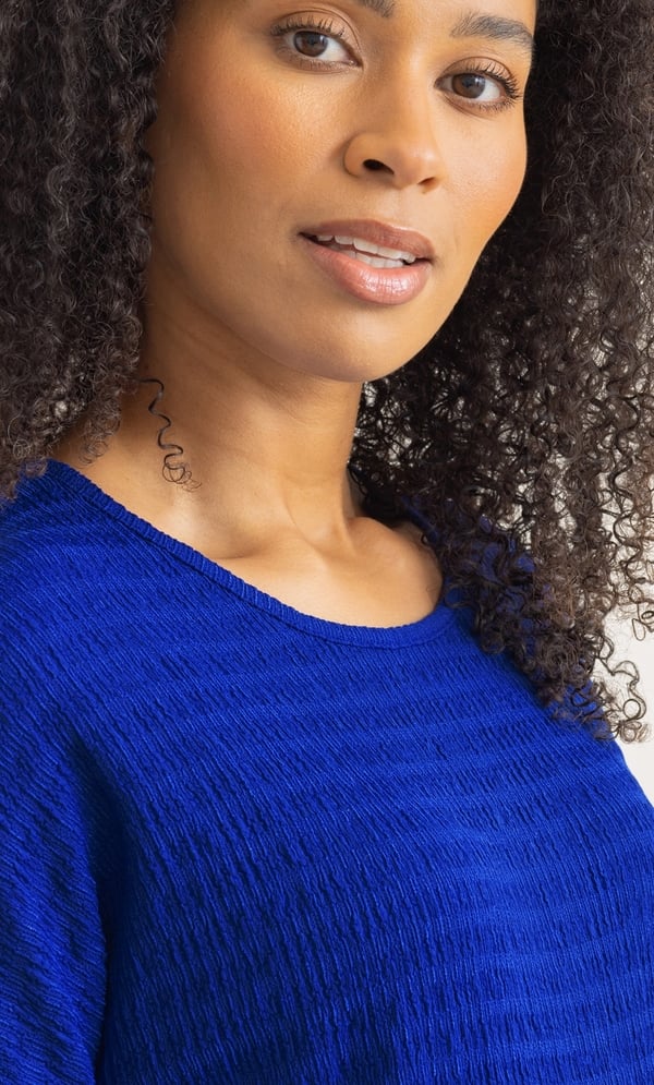 Textured Button Cuff Top