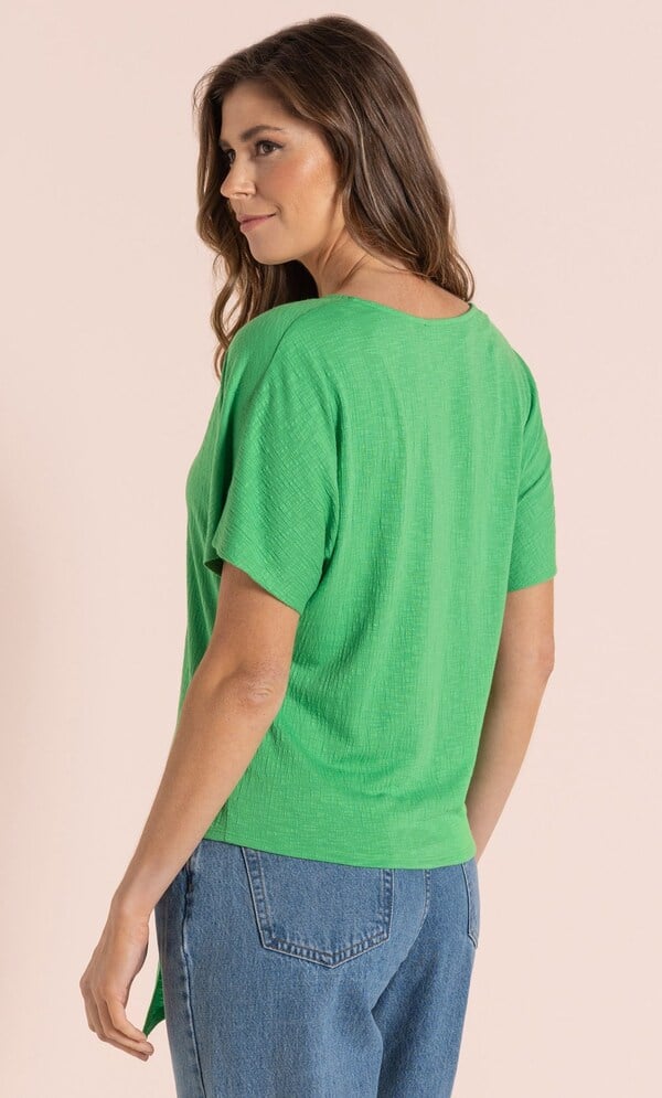 Textured Tie Hem Top