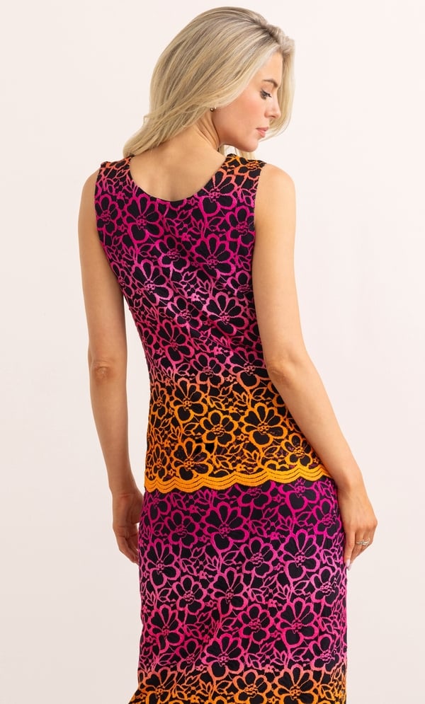 Ombre Floral Lace Sleeveless Top