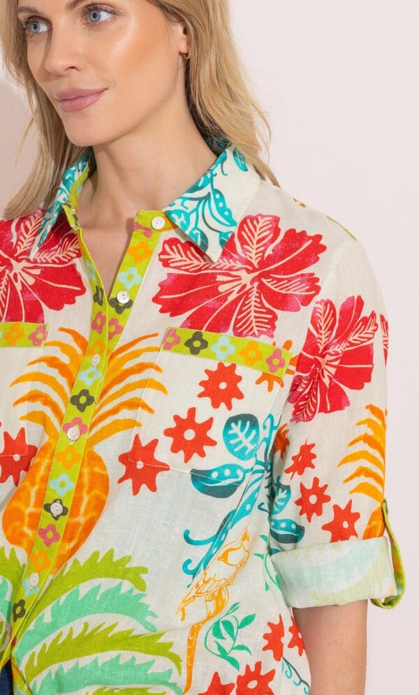 Tropical Printed Cotton Shirt