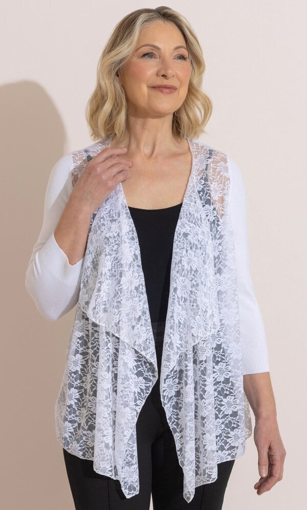 Anna Rose Knitted And Lace Cover Up