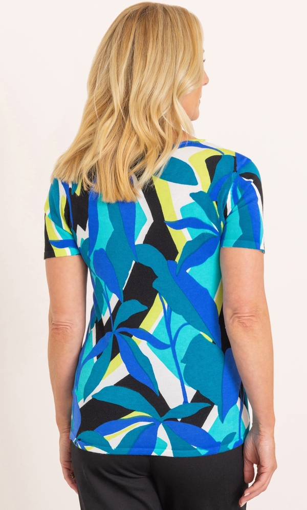 Anna Rose Embellished Print Knitted Top