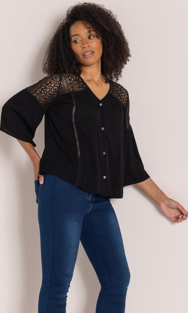 Lace Trimmed Blouse