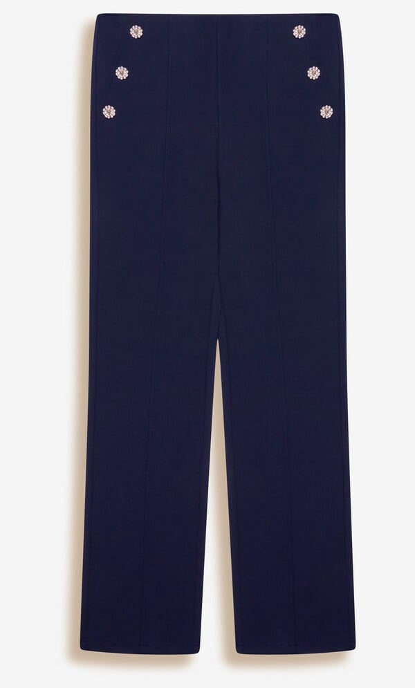Embellished Straight Leg Pull On Trousers