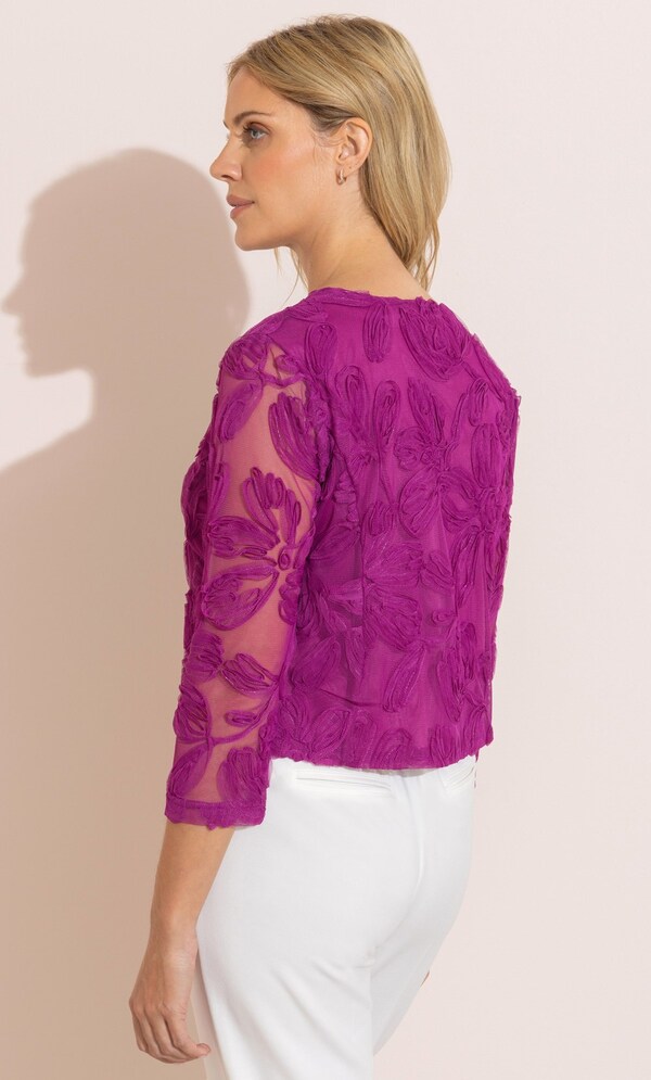 Embroidered Floral Mesh Jacket