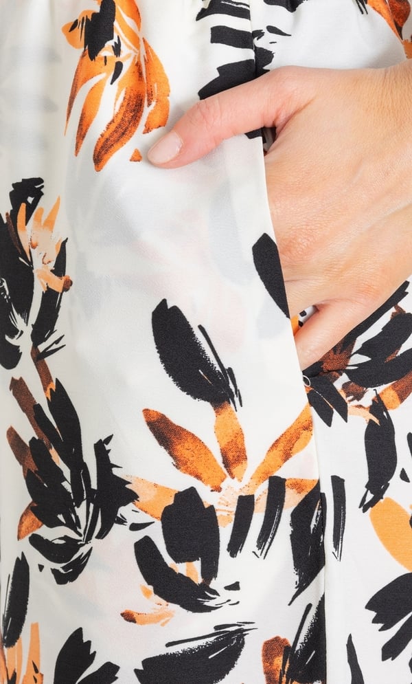 Printed Wide Leg Trousers