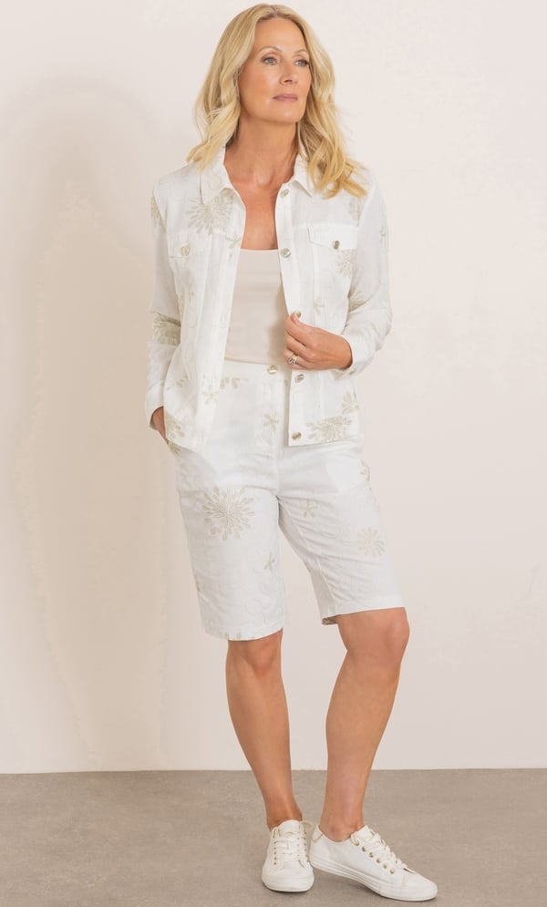 Anna Rose Embroidered Linen Blend Jacket