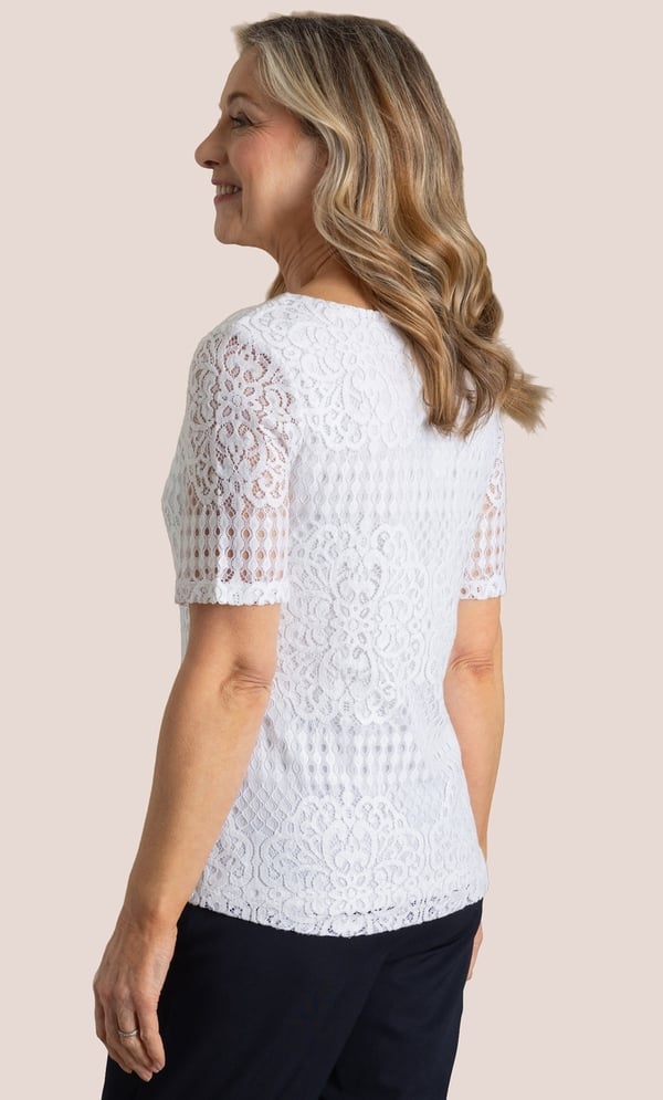 Anna Rose Short Sleeve Lace Top