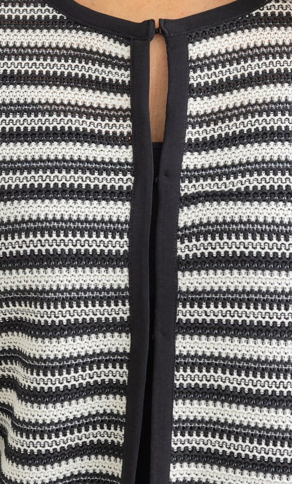 Striped Edge To Edge Crochet Jacket