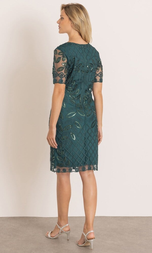 Cornelli Sequin Mesh Shift Dress