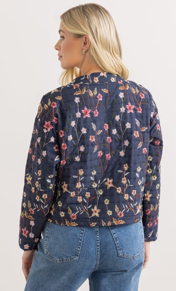 Floral Embroidered Quilted Jacket