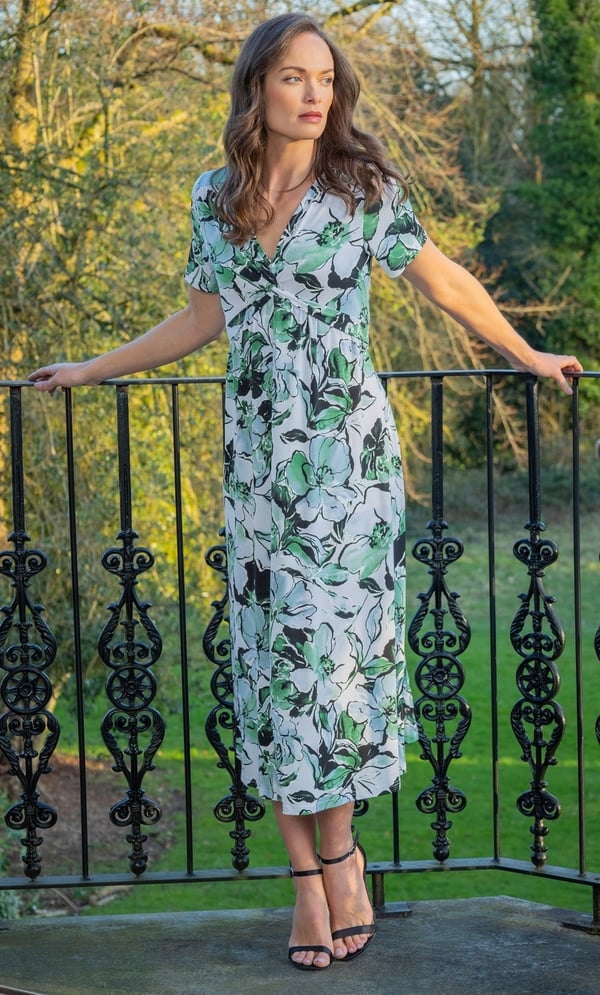 Floral Textured Midi Dress