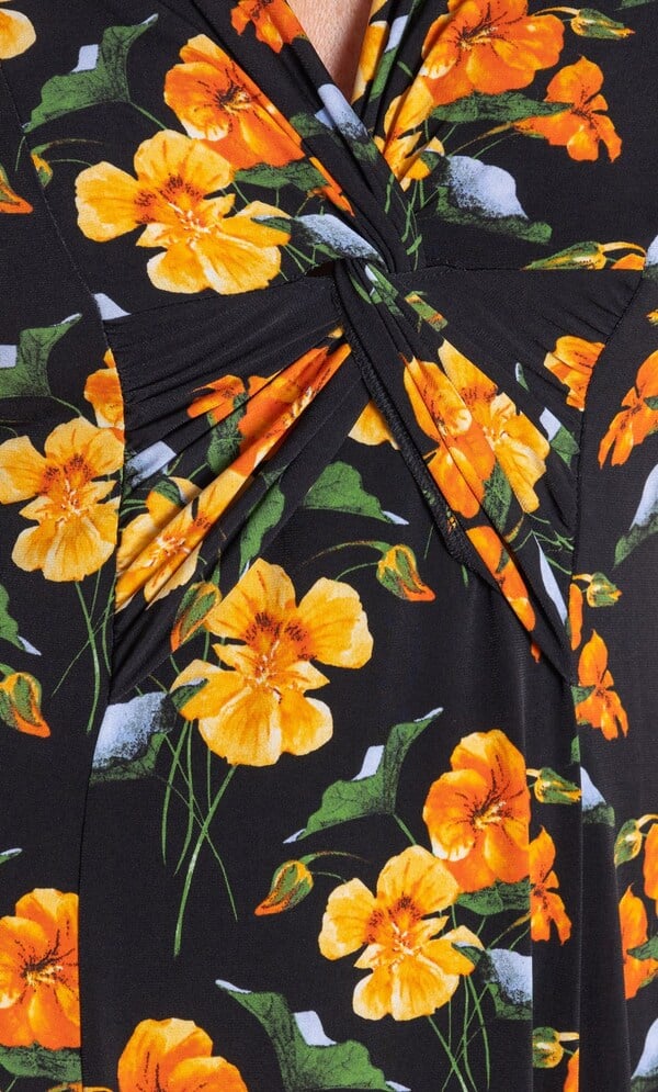Anna Rose Printed Twist Front ITY Dress