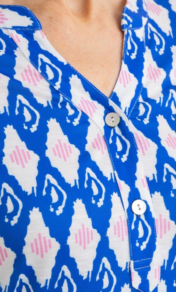 Anna Rose Printed Notch Neck Top