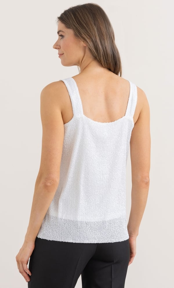 Sequinned Strappy Mesh Top
