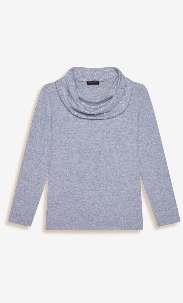 Anna Rose Spot Foil Print Cowl Neck Jumper